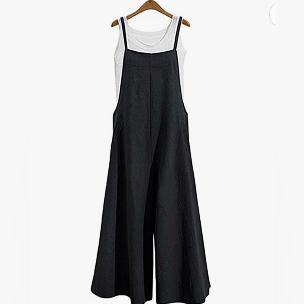 Aedvoouer Baggy Overalls Linen Cotton Wide Leg Jumpsuit